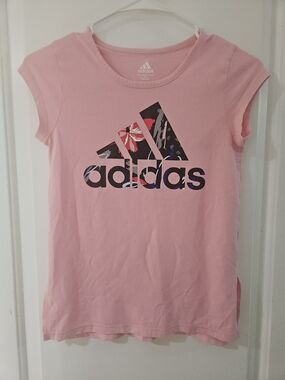 Adidas Girls' Pink Logo Tee